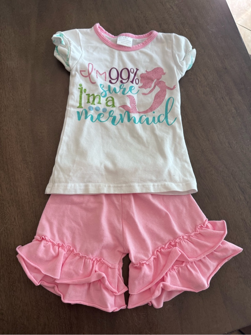 I’m 99% Sure I’m A Mermaid Toddler Girls  Outfit  - Shirt Xxs Shorts Xs
